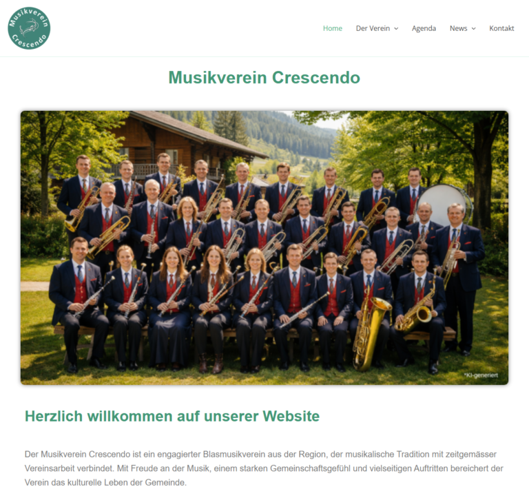 Anhand dieser Demo-Website sehen Sie, wie Ihr Webauftritt wirken kann. Farben, Schriftart und Texte sind anpassbar – ganz nach Ihren Vereinszielen.